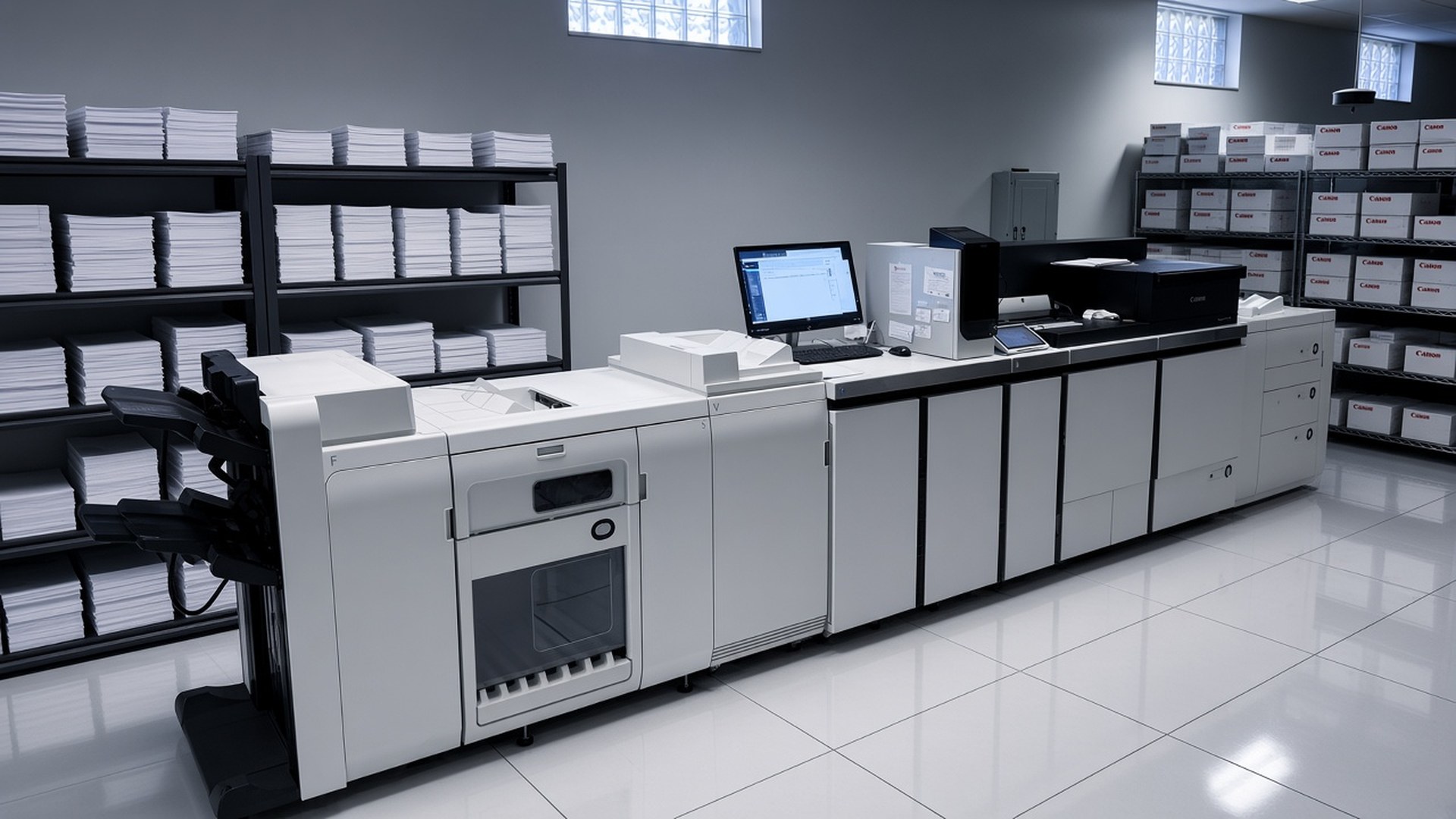 Canon imagePRESS V1350 digital production press at Broudy Printing