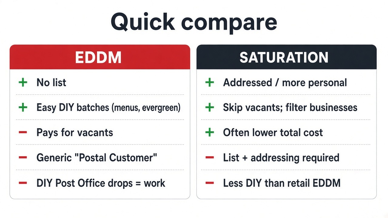 Quick compare: EDDM vs saturation pros and cons
