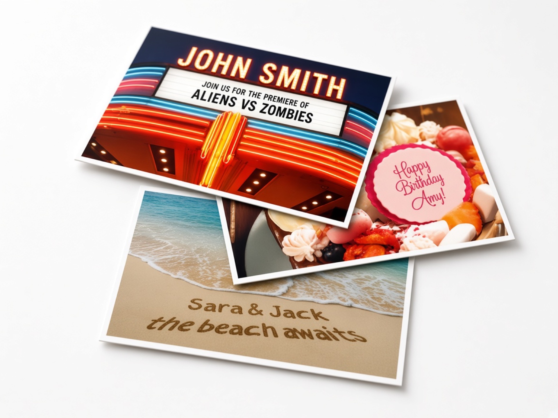 Fan of personalized variable-data marketing cards