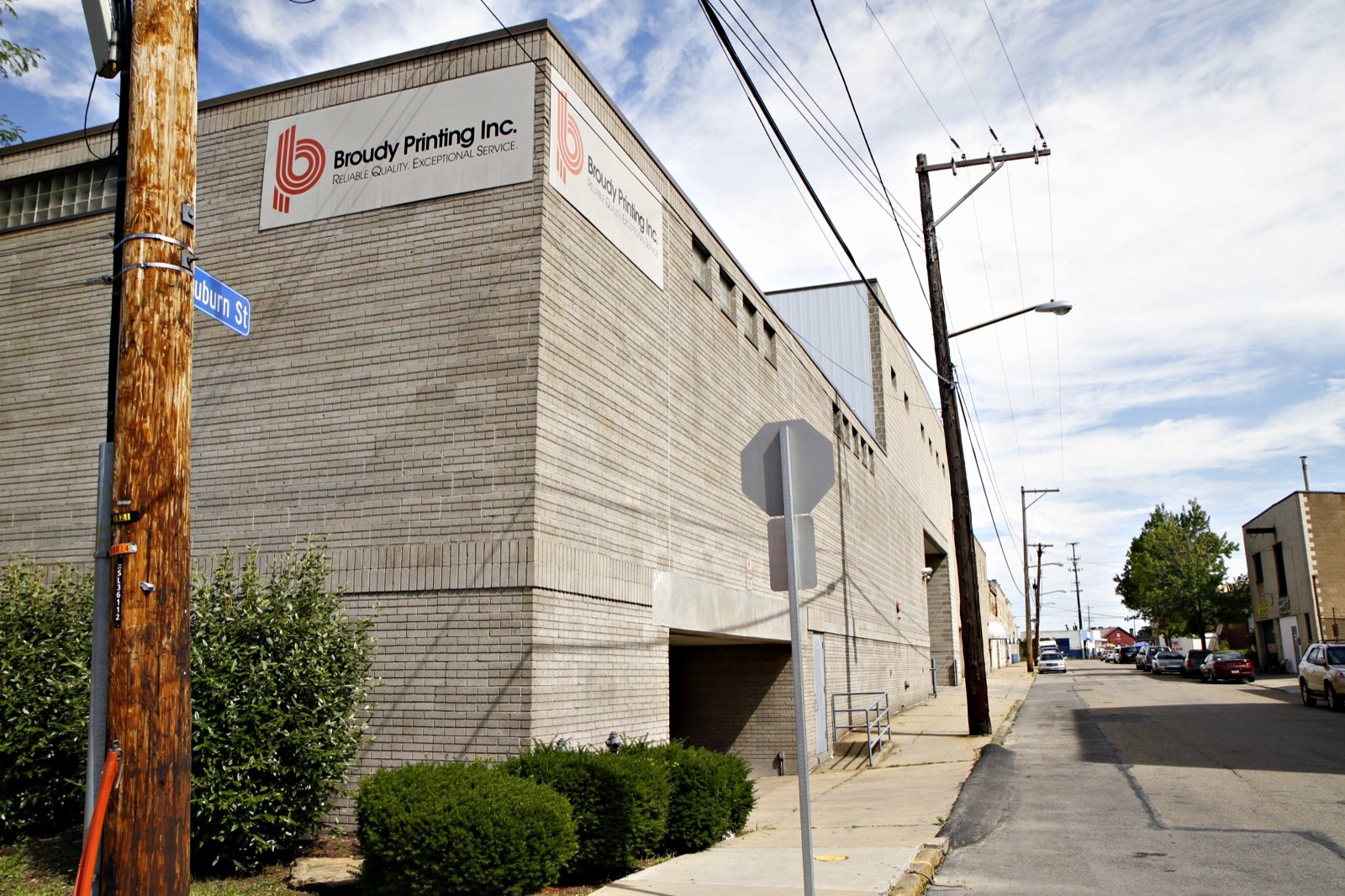 Broudy Printing plant on the corner of Auburn Street in East Liberty