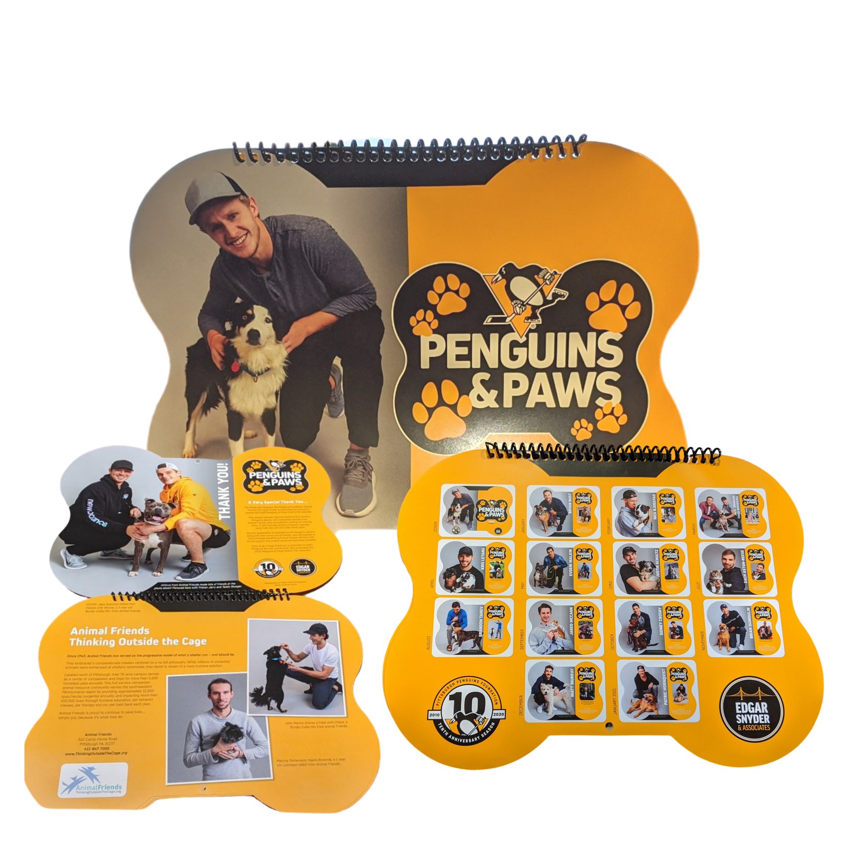 Dog bone calendar printed and bound for Pittsburgh Penguins Foundation