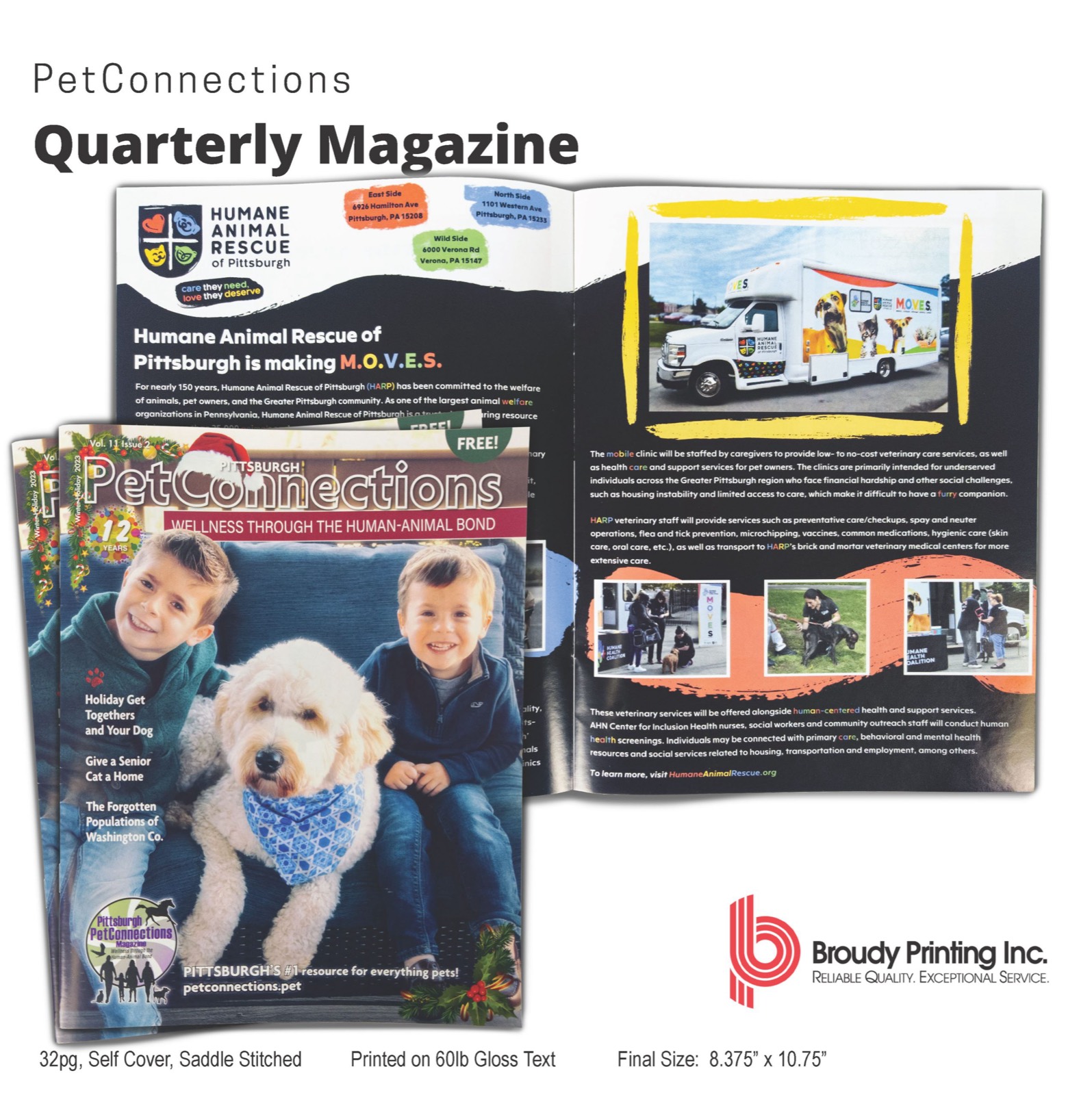 Magazine printed on gloss text